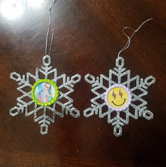 J Balvin Bottle Cap Snowflake Ornaments